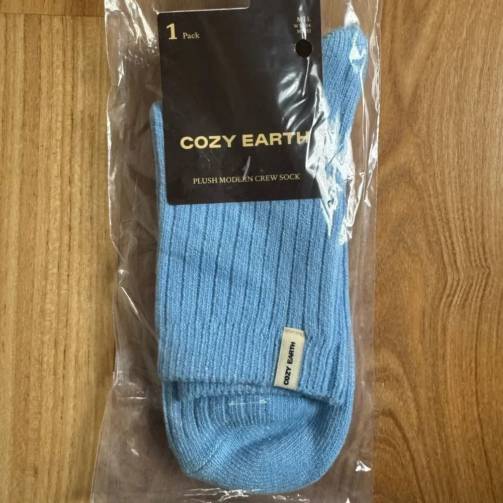 Cozy Earth Plush Modern Crew Sock - Light Blue